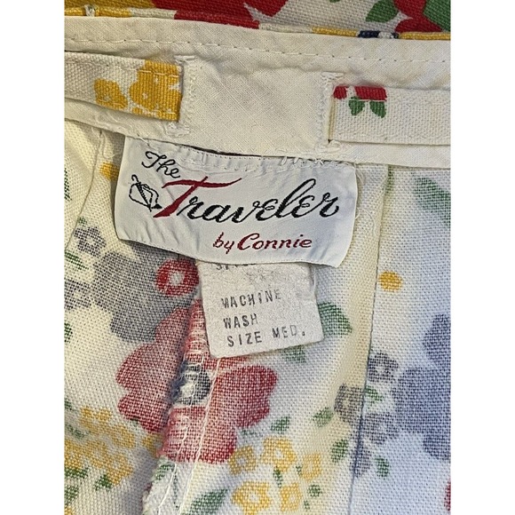Vintage 70s Floral Canvas Denim The Traveler By Connie Skirt Sz M Button Down - Picture 6 of 10